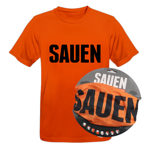 Halsschlauch + T-Shirt SAUEN Größe S
